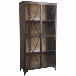 Offres ???? Armoire En Métal Et Verre 97x39x187 ????