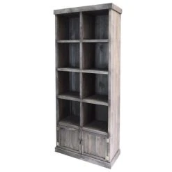 Meilleure vente ???? Buffet 8 Cases Et 2 Portes L80 X P38 X H200 Cm Gris Clair ????
