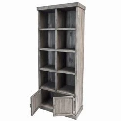 Meilleure vente ???? Buffet 8 Cases Et 2 Portes L80 X P38 X H200 Cm Gris Clair ???? -Buffets Shop buffet 8 cases et 2 portes l80 x p38 x h200 cm gris clair 03