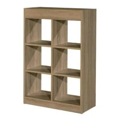 Coupon ???? Buffet Central Recto/verso 6 Cases L75xP35xH110cm Vinno - Chêne Authentique ????