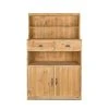 Offres ???? Buffet De Service H160cm, 2 Tiroirs, 2 Portes, Bois Massif, 100x49x160 Cm ????