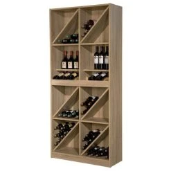 Bon marché ???? Buffet Haut 6/12 Cases L90xP35xH200cm Vinno - Coloris Chêne Authentique ???? -Buffets Shop buffet haut 6 12 cases l90xp35xh200cm vinno coloris chene authentique 05