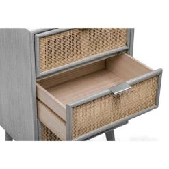 Grosses soldes ???? Commode Grise Chiffonnier Scand.en Bois 3 Tiroirs Cannage Rotin 42 X 36 X 71 Cm ???? -Buffets Shop commode grise chiffonnier scand en bois 3 tiroirs cannage rotin 42 x 36 x 71 cm 05
