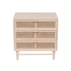 Promo ???? Commode Scandinave Bois 3 Tiroirs Rangement Cannage 64.5 X 41.5 X 65 Cm ???? -Buffets Shop commode scandinave bois 3 tiroirs rangement cannage 64 5 x 41 5 x 65 cm 04