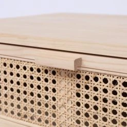 Promo ???? Commode Scandinave Bois 3 Tiroirs Rangement Cannage 64.5 X 41.5 X 65 Cm ???? -Buffets Shop commode scandinave bois 3 tiroirs rangement cannage 64 5 x 41 5 x 65 cm 05