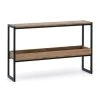 Sortie ???? Console Icub Double Plateau Industriel 32x100x75cm Noir - Pin Vieilli ????