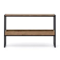 Sortie ???? Console Icub Double Plateau Industriel 32x100x75cm Noir - Pin Vieilli ???? -Buffets Shop console icub double plateau industriel 32x100x75cm noir pin vieilli 02