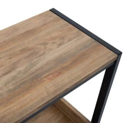 Sortie ???? Console Icub Double Plateau Industriel 32x100x75cm Noir - Pin Vieilli ???? -Buffets Shop console icub double plateau industriel 32x100x75cm noir pin vieilli 03