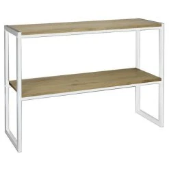 Les meilleures critiques de ???? Console Icub Double Plateau Industriel 32x120x75 Cm Blanc - Pin Vieilli ✨