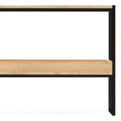 Vente flash ✨ Console Icub Double Plateau Scandinave 32x100x75 Cm Noir - Pin Naturel ✔️ -Buffets Shop console icub double plateau scandinave 32x100x75 cm noir pin naturel 03