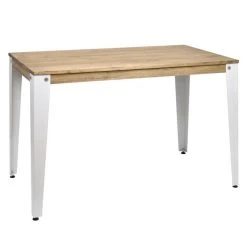 Acheter ???? Console Lunds Blanc-vieilli, Plateau Bois Massif Style Industriel 39x110x75cm ????