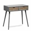 Meilleure affaire ???? Console Table Scandinave En Bois Avec 2 Tiroirs Gris 80x42x79 Cm ????
