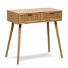 De gros ✨ Console Table Scandinave En Bois Avec 2 Tiroirs Marron 80x42x79 Cm ????