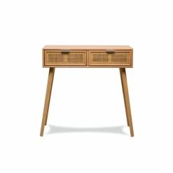 De gros ✨ Console Table Scandinave En Bois Avec 2 Tiroirs Marron 80x42x79 Cm ???? -Buffets Shop console table scandinave en bois avec 2 tiroirs marron 80x42x79 cm 04
