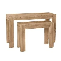 Offres ???? Console Westside L118 X P39 X H75cm/L79 X P29 X H60cm - Pin Naturel - Par 2 ????