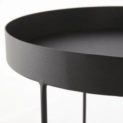 Acheter ???? Consoles Rondes Métal Noir Mat Ø30 X H45 Cm + Ø40 X H50 Cm ???? -Buffets Shop consoles rondes metal noir mat o30 x h45 cm o40 x h50 cm 05