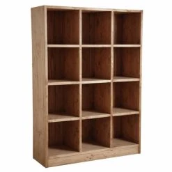 Offres ???? Etagère 12 Cases En épicéa Ciré Miel 119x40x166 ????