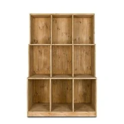 Remise ???? Etagère 3 Niveaux, 9 Casiers, Bois Massif, 119x69x180 Cm ????