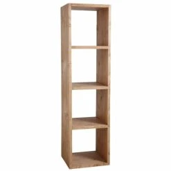 Grosses soldes ???? Etagère 4 Niches En épicéa Ciré Miel 41.5x40x157.5 ⌛
