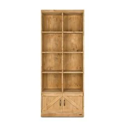 Meilleure vente ???? Etagère 8 Casiers, 2 Portes, Bois Massif, 79x39x195 Cm ????