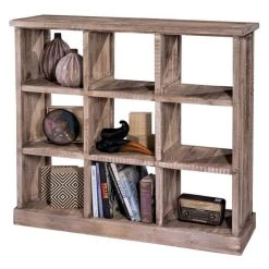 Bon marché ???? Etagère 9 Cases Héritage Double Face L119 X P39 X H110cm Pin Vieilli ✨ -Buffets Shop etagere 9 cases heritage double face l119 x p39 x h110cm pin vieilli 03