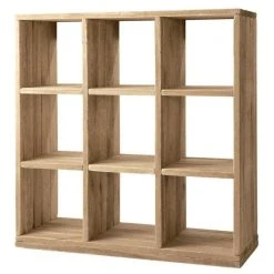 Meilleur prix ✨ Etagère 9 Cases Westside Double Face L120 X P45 X H120cm Pin Vieilli ????