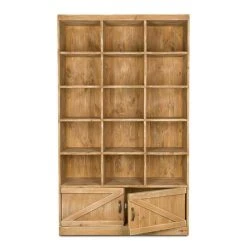 Promo ❤️ Etagère à Bière 15 Casiers, 2 Portes, Bois Massif, 119x39x195 ???? -Buffets Shop etagere a biere 15 casiers 2 portes bois massif 119x39x195 03