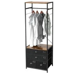 Meilleur prix ???? Etagère Armoire Avec Tiroir Et Tringle De SuspensionL63 X P45 X H180cm ???? -Buffets Shop etagere armoire avec tiroir et tringle de suspensionl63 x p45 x h180cm 03