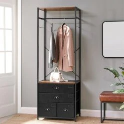 Meilleur prix ???? Etagère Armoire Avec Tiroir Et Tringle De SuspensionL63 X P45 X H180cm ???? -Buffets Shop etagere armoire avec tiroir et tringle de suspensionl63 x p45 x h180cm 30