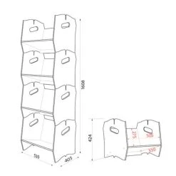 Offres ???? Étagère Bibliothèque IZZIBOOK© En MDF - 4 Modules ???? -Buffets Shop etagere bibliotheque izzibookc en mdf 4 modules 04