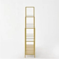 Promo ???? Etagère Cremagold L40 X P30 X H120 Cm ???? -Buffets Shop etagere cremagold l40 x p30 x h120 cm 06