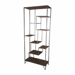 Nouveau ???? Etagère Deco Fer Et Bois Ciré L72 X P33.5 X H170 ????