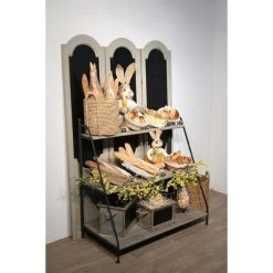 De gros ???? Etagère Fer Forgé 3 Tablettes Bois L100 X P55 X H80cm ???? -Buffets Shop etagere fer forge 3 tablettes bois l100 x p55 x h80cm 32