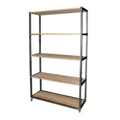 Coupon ???? Etagère Haute Westside Used 4 Niveaux Bois Et Métal L119 X P39 X H195cm ????