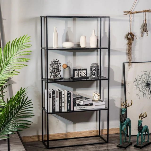 Acheter ???? Etagère Industrielle Moderne De 4 Niveaux,coloris Noir, En Métal 80x30x160 Cm ???? – Image 2