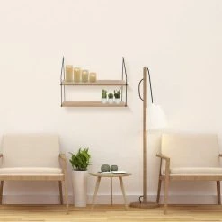 Meilleure affaire ✔️ Etagère Murale 2 Plateaux 45,5x18x60cm ✔️ -Buffets Shop etagere murale 2 plateaux 45 5x18x60cm 04