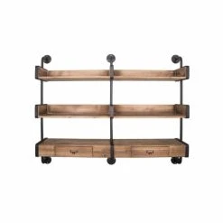 Nouveau ???? Etagère Murale Cirée 2 Tiroirs L125 X P21 X H100 ????