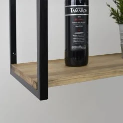 Coupon ❤️ Étagère Murale Double Icub – Industriel Vintage 30X160x48h.cm. 30mm. ❤️ -Buffets Shop etagere murale double icub industriel vintage 30x160x48h cm 30mm 3