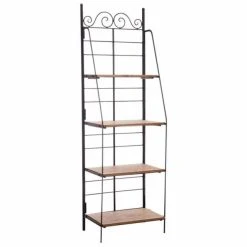 Promo ⭐ Etagère Pliante En Métal Et Bois Largeur 67 Cm 67x41x202 ????