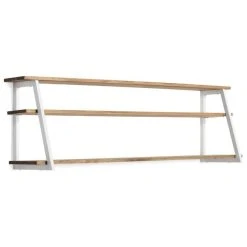 Meilleur prix ✨ Étagère Polygonal Ascendant 100x35x47cm Blanc – 2 Supports Industriel ????