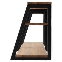 Le moins cher ???? Étagère Polygonal Ascendant 160x35x47cm Noir – 2 Supports – Industriel ???? -Buffets Shop etagere polygonal ascendant 160x35x47cm noir 2 supports industriel 03