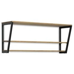 Meilleur prix ???? Étagère Polygonal Descendant 120x35x47cm Noir 2 Supports – Industriel ????