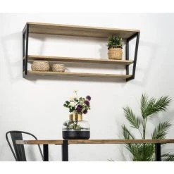 Meilleur prix ???? Étagère Polygonal Descendant 120x35x47cm Noir 2 Supports – Industriel ???? -Buffets Shop etagere polygonal descendant 120x35x47cm noir 2 supports industriel 04