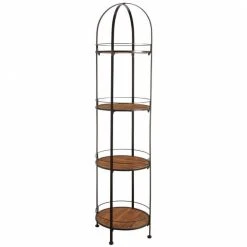 Tout neuf ❤️ Etagère Ronde En Métal Et Bois Ø42,5 H175 ✔️