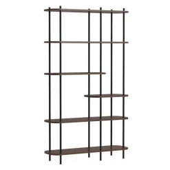 Sortie ???? Etagere Scandinave 6 Niv, Structure Métal Noir, Plateaux Bois 100x30x169 Cm ???? -Buffets Shop etagere scandinave 6 niv structure metal noir plateaux bois 100x30x169 cm 03