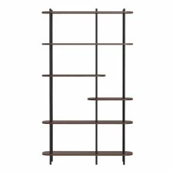 Sortie ???? Etagere Scandinave 6 Niv, Structure Métal Noir, Plateaux Bois 100x30x169 Cm ???? -Buffets Shop etagere scandinave 6 niv structure metal noir plateaux bois 100x30x169 cm 05