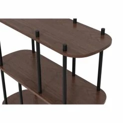 Grosses soldes ???? Etagère Scandinave Marron 4 Niv, Struct. Métal Noir, Plateaux Bois 80x30x118cm ???? -Buffets Shop etagere scandinave marron 4 niv struct metal noir plateaux bois 80x30x118cm 03