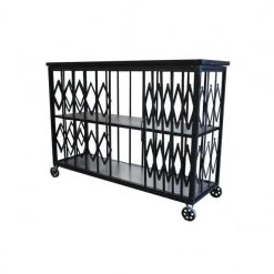 Coupon ???? Etagère Sur Roulette Brooklyn Noire 127*44*H89.2 ????