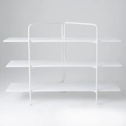 Grosses soldes ✨ Etagere Symira Structure Blanche 3 Tablettes Blanches L170 X H 120 Cm ✔️