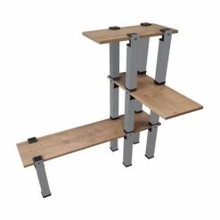 Grosses soldes ???? Kit Etagère Modulable - 3 Plateaux 14 Pieds Gris ????